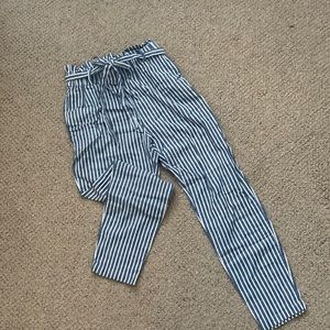 Striped Paper Bag Pants